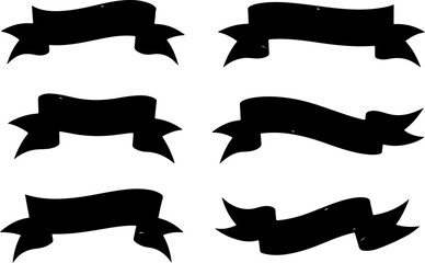 "Vintage Black Ribbon Banner Set"