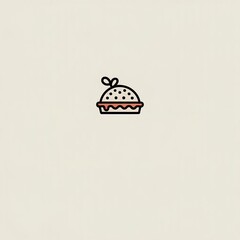 Obraz premium Cute Dessert Icon with Leaf Decoration