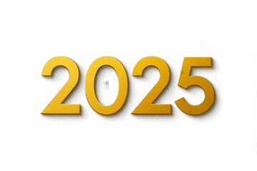 Bold golden 2025 numbers glowing with subtle shadow effect and