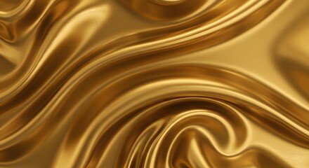 Fototapeta premium An abstract golden background with wavy texture 