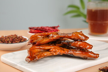 Best Spicy Marinated Duck Feet with Soy Sauce - Traditional Chinese Dinner Snacks