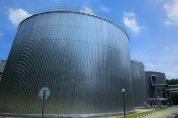 Large tanks in the industrial area