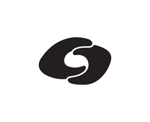 Abstract black swirl symbol logo design modern organic shape icon for branding and identity