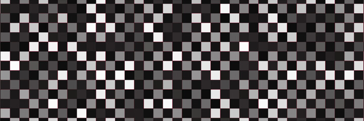 Fototapeta premium Green leaves on a geometric black-white backdrop