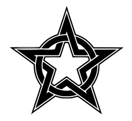 Pentagram star inside a circle