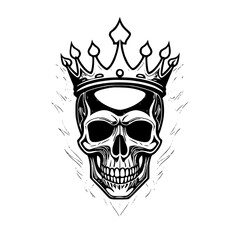 Skull wearing crown
