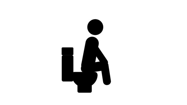 A pictogram of a person sitting on a toilet, representing basic sanitation, hygiene, and the universal need for facilities in human life