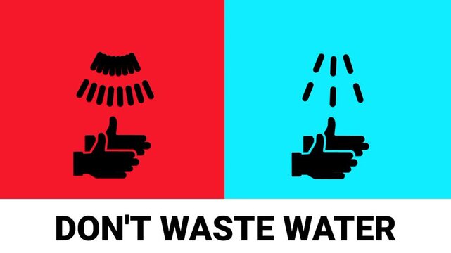 A sign encouraging water conservation through responsible shower and hand washing use, reminding us not to waste precious natural resources - Powered by Adobe