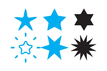 Obraz premium Star icon set. rating symbol reward rating mark icons. silhouette design for badge, ranking, favorite, review graphics. vector illustration eps 10.