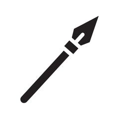 Minimalist Black Spear Icon with Sharp Point and Long Shaft