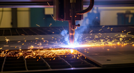 Close up Professional Precision Laser Cutting Machine Processing Metal Sheet