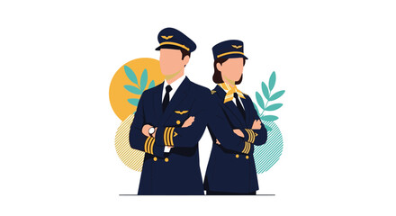 Professional pilots ready for flight embarking on a new aviation adventure with expertise