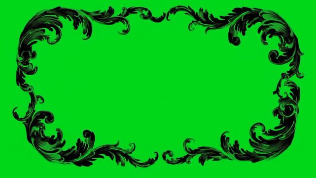 Looping Celtic Knot Frame Border Animation on Green Screen with Rotating Weaving Design