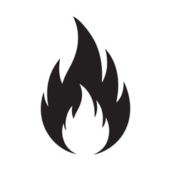Modern Abstract Black Flame Icon Design on a White Background