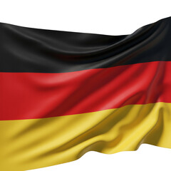 Obraz premium German Flag Waving Over Transparent Background with Textured Fabric Render