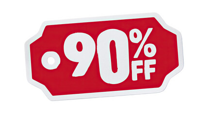 Stylized Red 90 Percent Off Price Tag Sticker Element