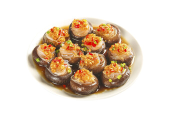 Steamed Shiitake Mushrooms Stuffed with Garlic Vermicelli Noodles Asian Dim Sum Dish