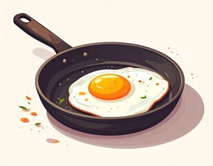 フライパン　イラスト　目玉焼き