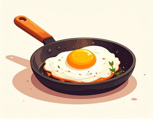 フライパン　イラスト　目玉焼き