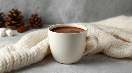 warm and inviting scene featuring cup of rich hot chocolate ideal for celebrating new year