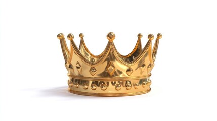 Golden royal crown decorated with sparkling diamonds and luxury gemstones, symbol of monarchy, wealth, power, prestige and celebration concept