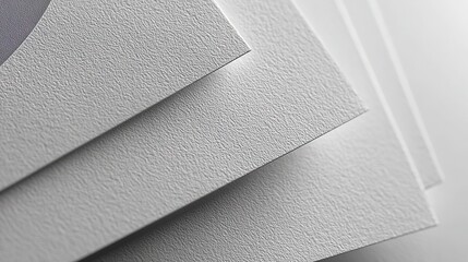 Corporate business card design isolated on white background, paper texture with foil debossing details, minimalist