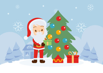 santa claus with gifts