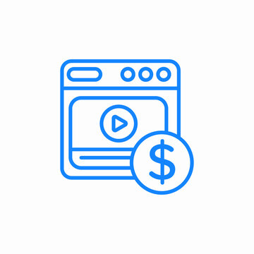 monetize video web icon sign vector