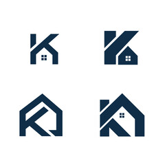 Obraz premium K Letter House Logo Set Real Estate Branding amp Property Icons