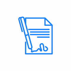 signed contract icon sign vector