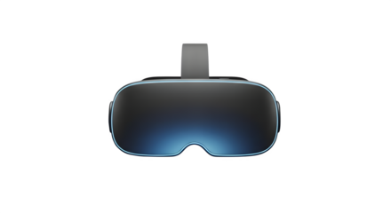 Virtual reality headset isolated on transparent background offers immersive digital experiences and interactive entertainment in gaming, education, and training