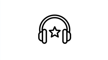 Star Headphones Icon for Music, Audio and Favorite Themes