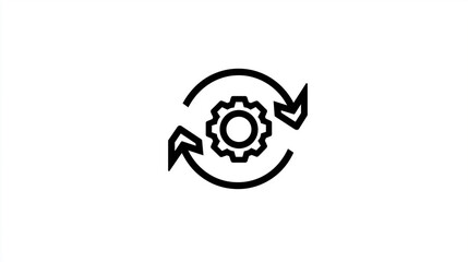 Obraz premium Gear Cycle Icon for Engineering, Mechanism and Automation Themes