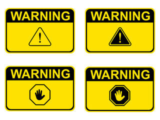 Warning signs collection. Vector  illustration. 