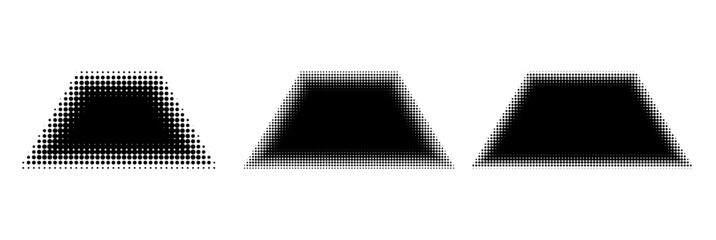 Trapezoid Halftone Effect Gradient Vector Illustration set