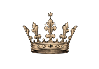 Gold Crown Illustration Isolated Against Black Background