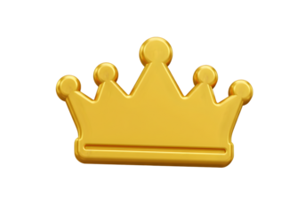 Gold Crown Illustration Isolated on Transparent Background