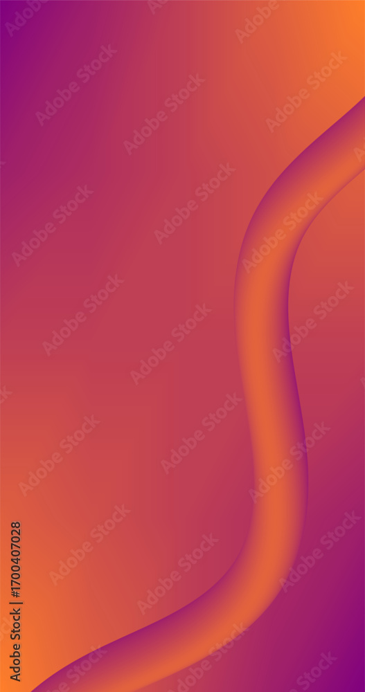 Aufkleber abstract background with curve fluid lines in orange purple gradient copy space