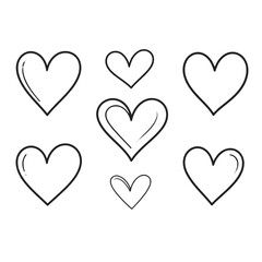 Elegant Hand-Drawn Heart Icons Six Unique Designs for Valentine's Day, Weddings, and Romantic Projects. Perfect for invitations, cards, logos, and more. Downloadable vector graphics (2)