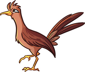 colored vector illustration of cartoon bird for coloring pages