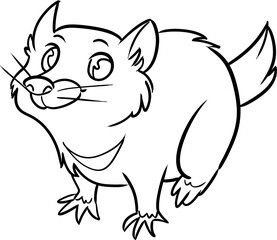 vector illustration Art line style of cartoon Rat for coloring pages