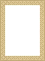 Vector golden Chinese rectangle, frame. Square ornaments of oriental peoples, korea, taiwan, china, hong kong, indonesia
