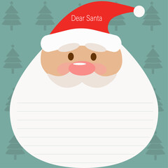 Cute Santa Claus Letter Template for Kids – Dear Santa Christmas Wish List