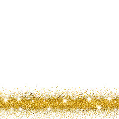 Abstract Illustration of Golden Glitter Sparkles against a Black Background