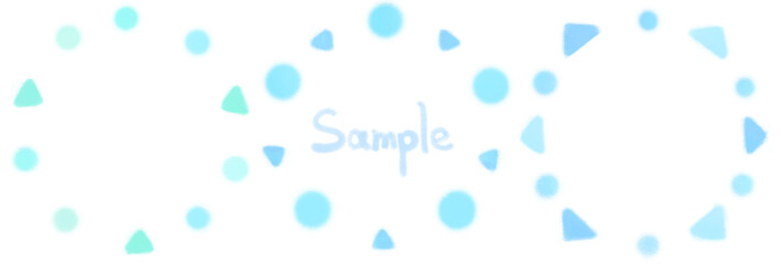 青系のタイトルを飾る円形のかわいい朱書きフレーム