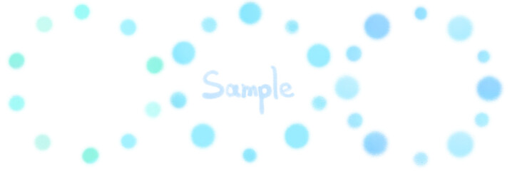 水色のパステルで描かれた円形のかわいい装飾フレーム