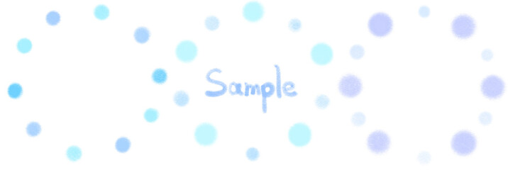 水色のパステルで描かれたかわいい円形のフレーム