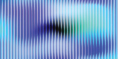 Contemporary ribbed glass background with dark center and blue gradient light effect. A sleek and modern glossy backdrop.