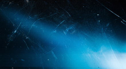 Abstract Black and Blue Gradient Background with Noise and Scratches Texture. Blurred Blue Poster Banner and Header Design