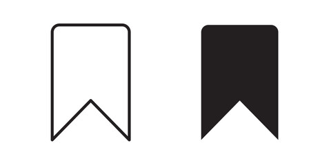 Bookmark icon. Vector illustration with stroke and fill on a white background.
